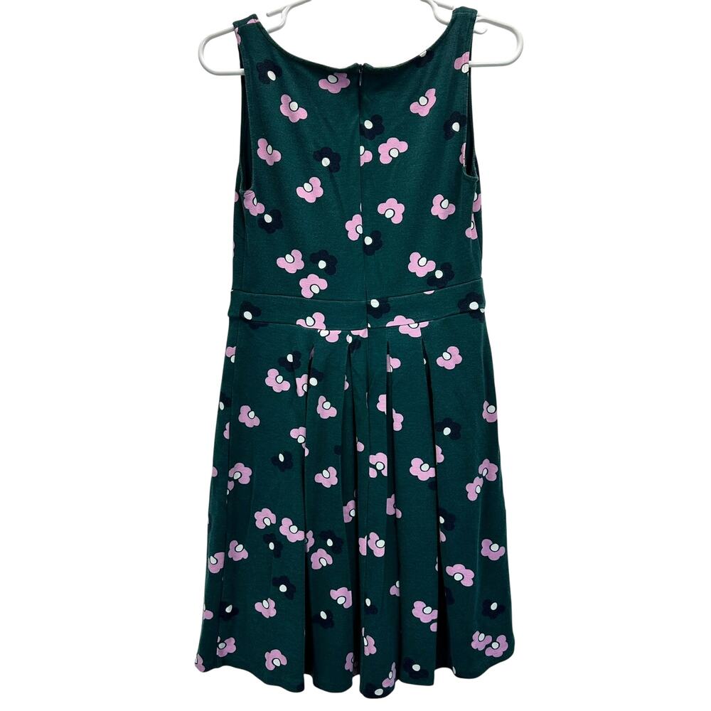 Boden Joanna Fit & Flare Ponte Knit Dress Green Pink Floral Size 10 - Picture 3 of 13
